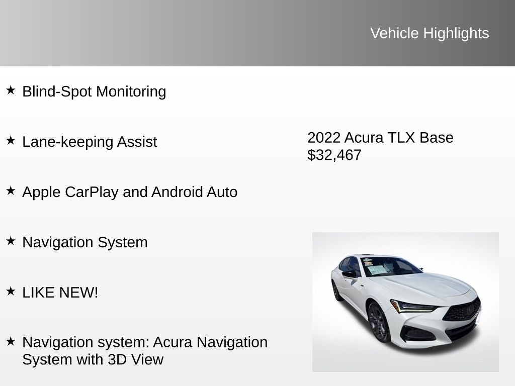 2022 Acura TLX A-Spec Package SH-AWD