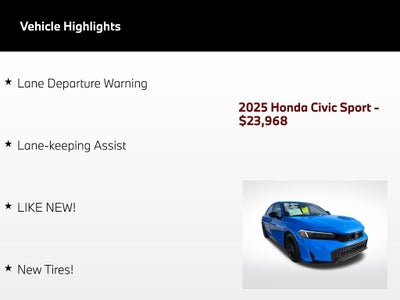 2025 Honda Civic Sport