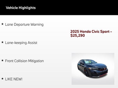 2025 Honda Civic Sport