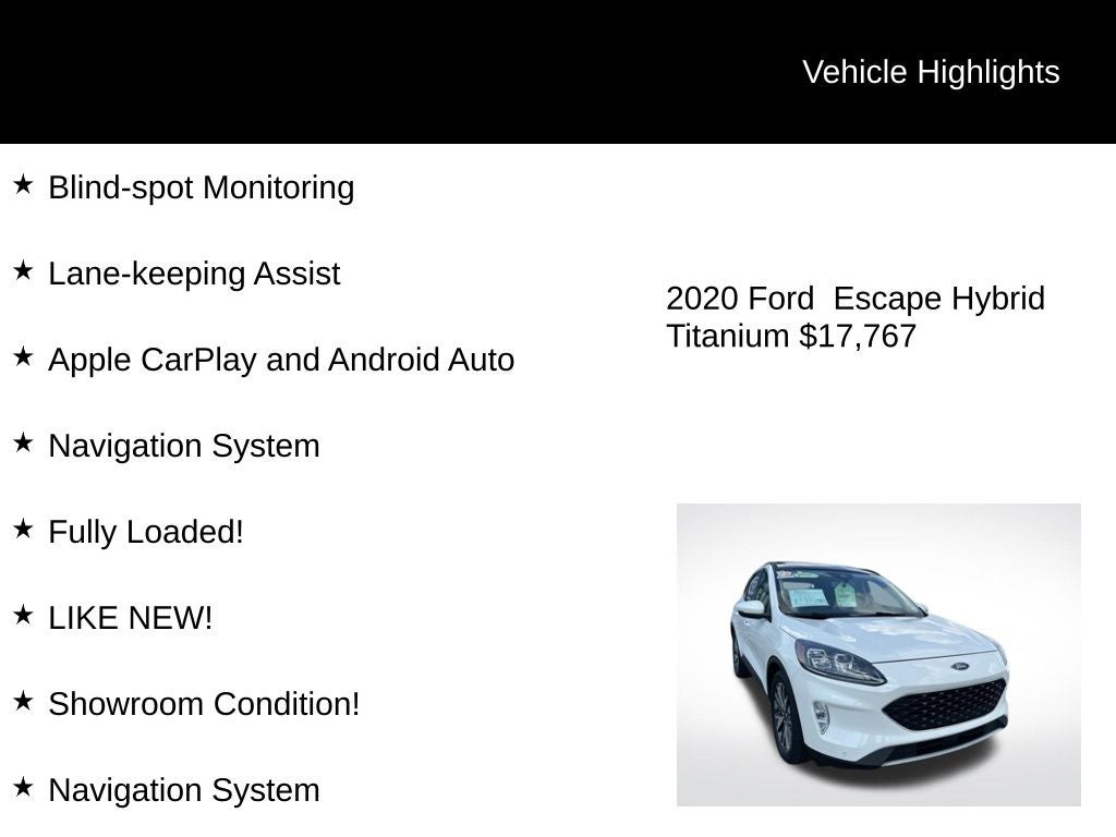 2020 Ford Escape Titanium Hybrid