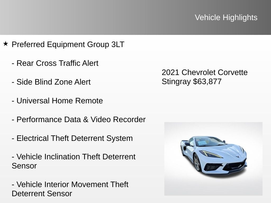 2021 Chevrolet Corvette Stingray 3LT