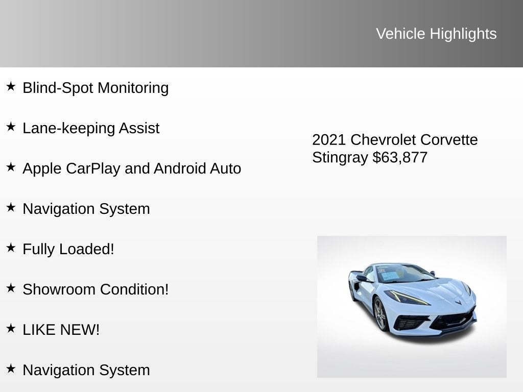 2021 Chevrolet Corvette Stingray 3LT