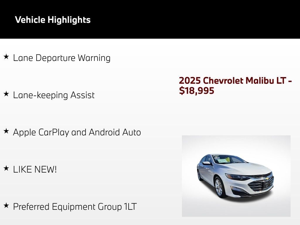 2025 Chevrolet Malibu LT 1LT