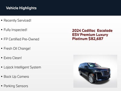 2024 Cadillac Escalade ESV Premium Luxury Platinum