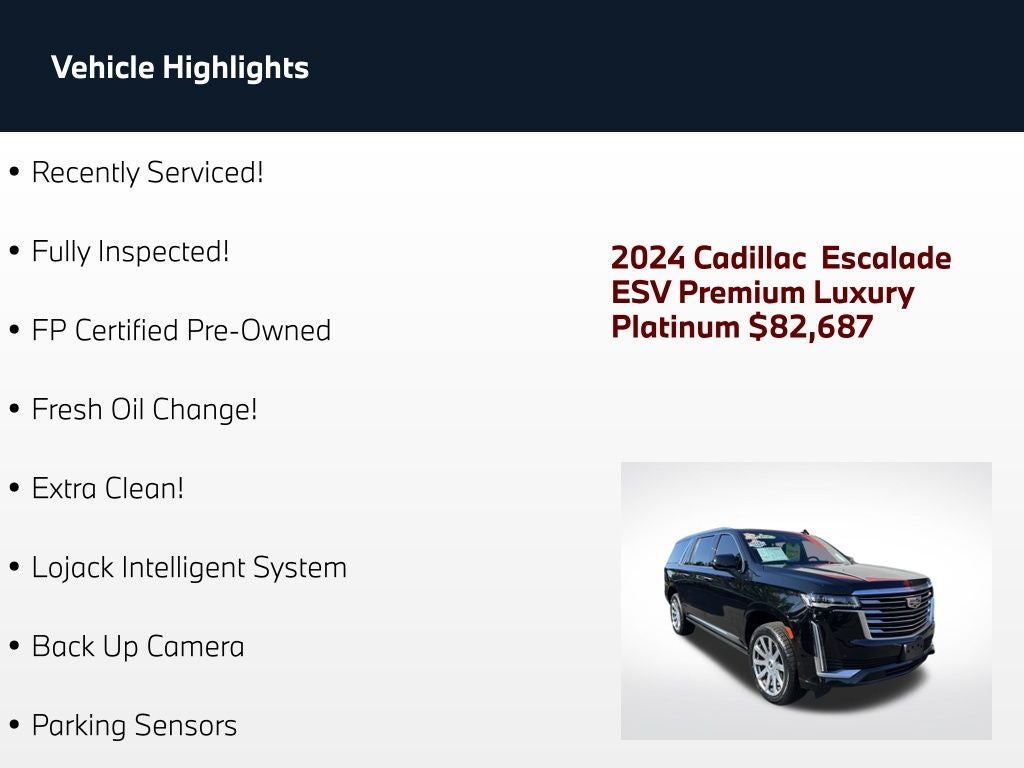2024 Cadillac Escalade ESV Premium Luxury Platinum