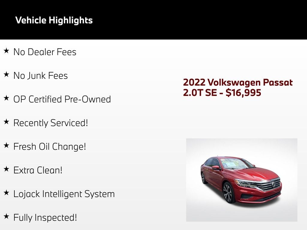 2022 Volkswagen Passat 2.0T SE