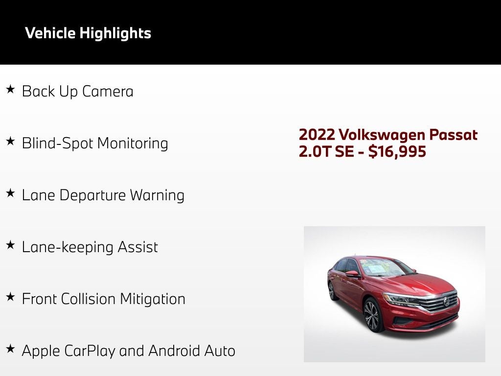 2022 Volkswagen Passat 2.0T SE