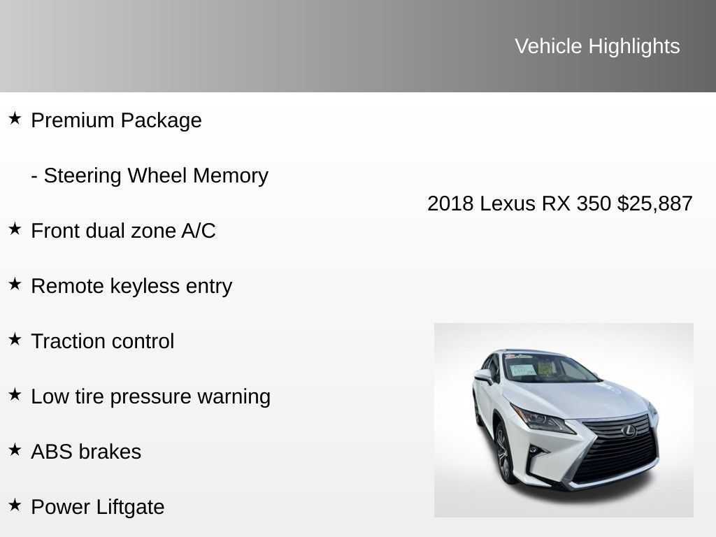 2018 Lexus RX 350