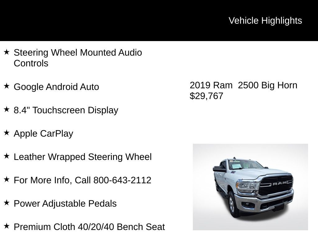 2019 RAM 2500 Big Horn
