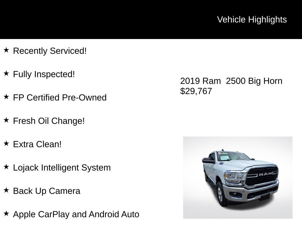 2019 RAM 2500 Big Horn