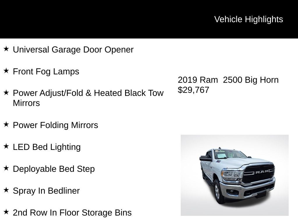 2019 RAM 2500 Big Horn