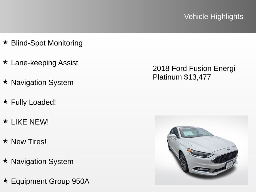 2018 Ford Fusion Energi Platinum