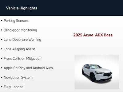 2025 Acura ADX A-Spec Advance Package
