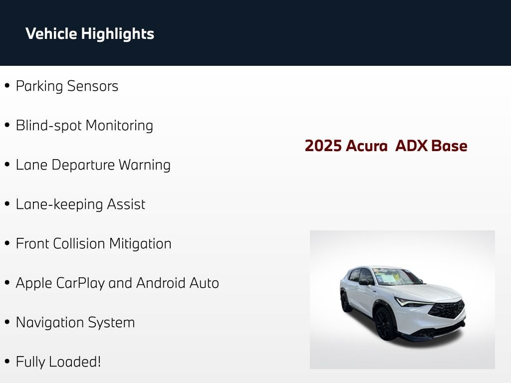 2025 Acura ADX A-Spec Advance Package