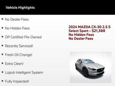 2024 Mazda Mazda CX-30 2.5 S Select Sport
