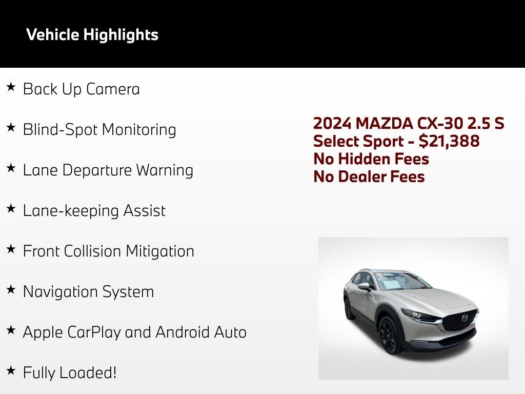 2024 Mazda Mazda CX-30 2.5 S Select Sport