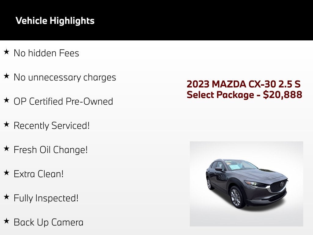 2023 Mazda Mazda CX-30 2.5 S Select Package