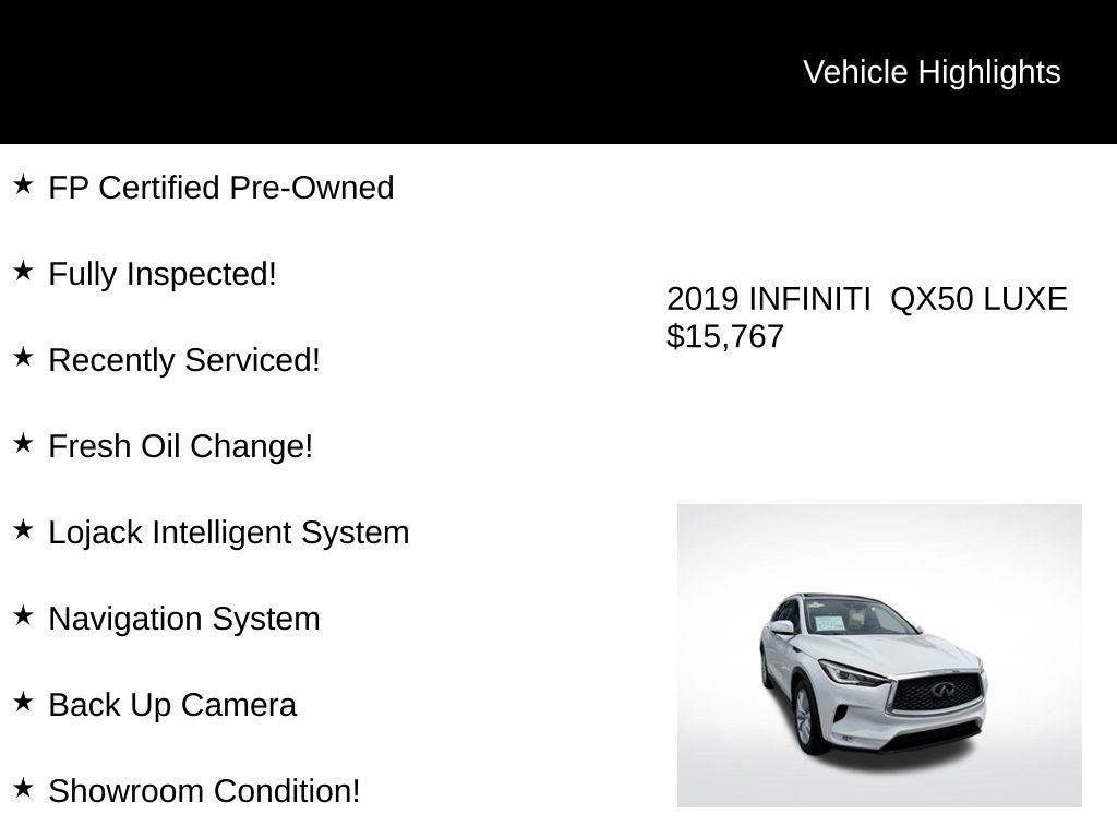 2019 INFINITI QX50 LUXE