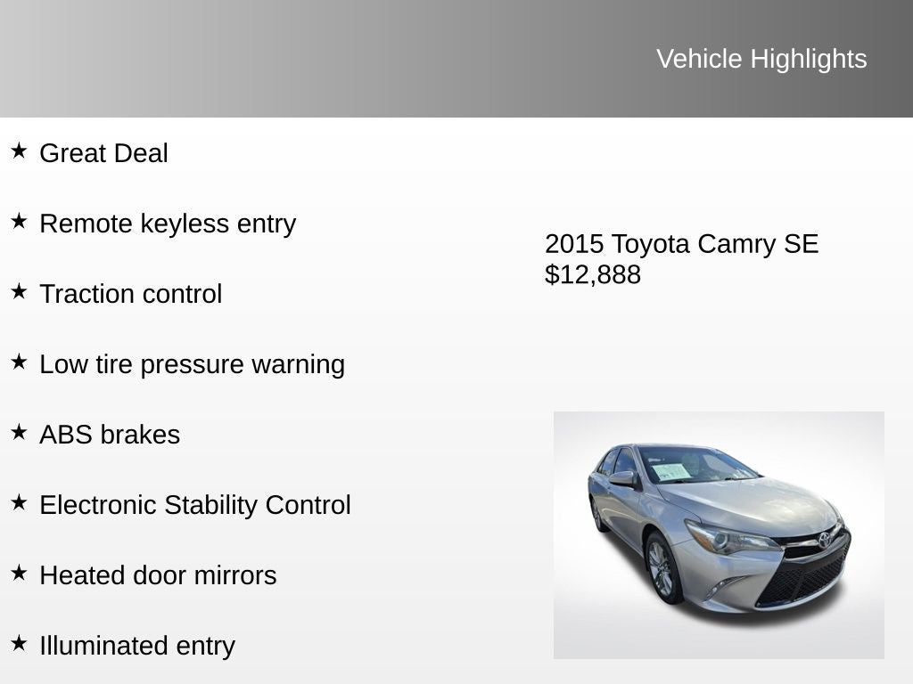 2015 Toyota Camry SE