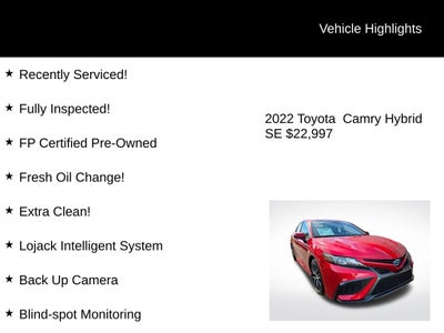 2022 Toyota Camry Hybrid Hybrid SE