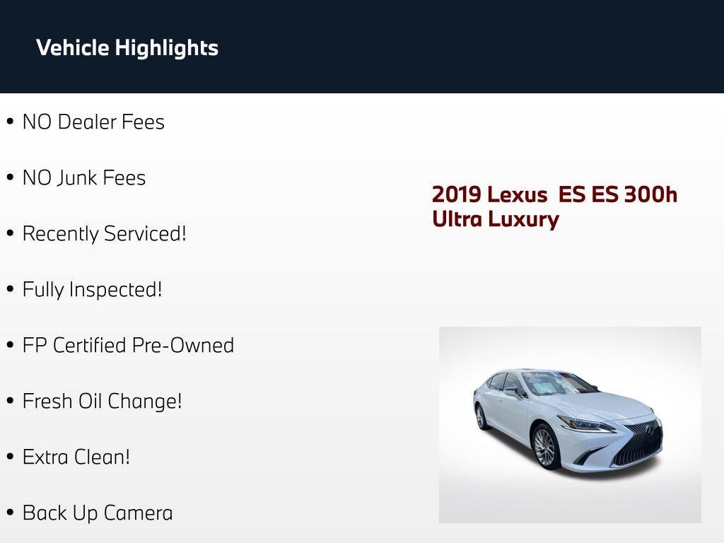2019 Lexus ES 300h Ultra Luxury