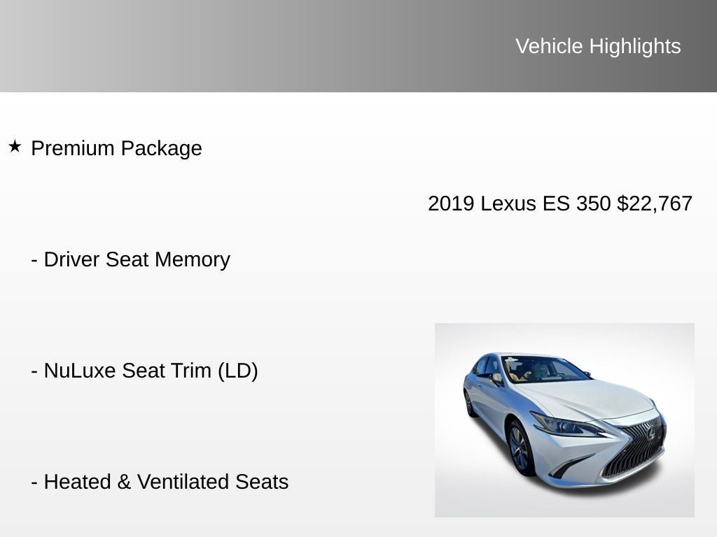 2019 Lexus ES 350
