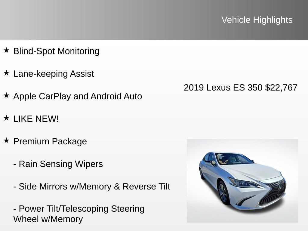 2019 Lexus ES 350