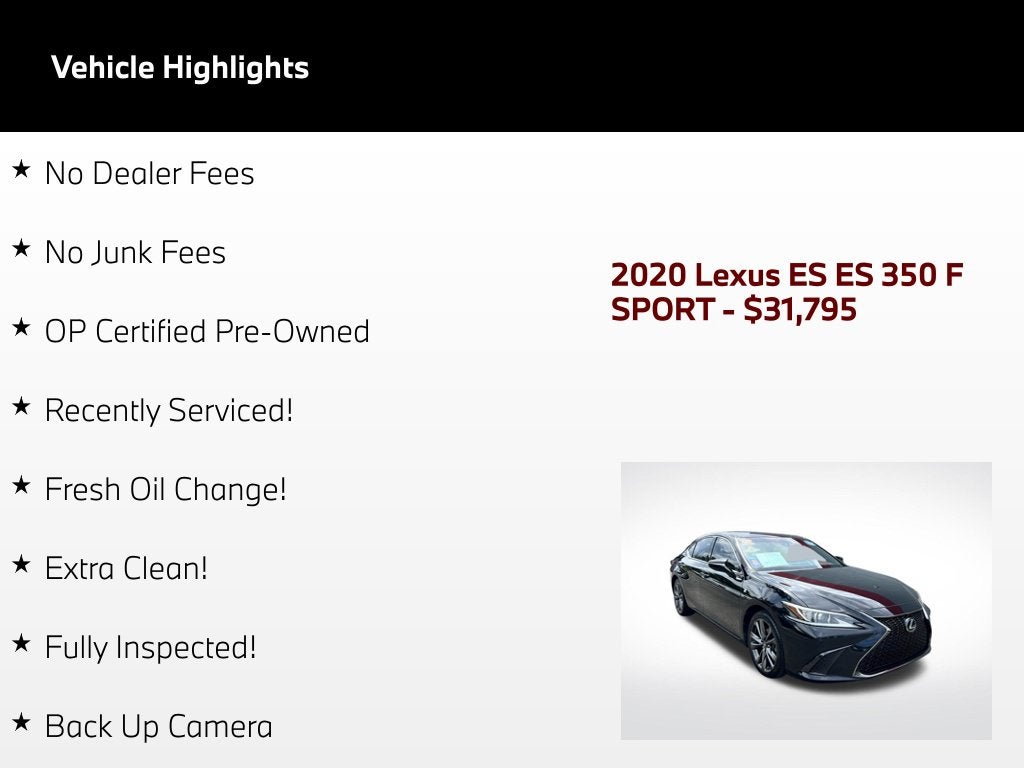 2020 Lexus ES 350 F Sport