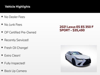 2021 Lexus ES 350 F Sport