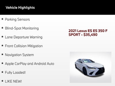 2021 Lexus ES 350 F Sport