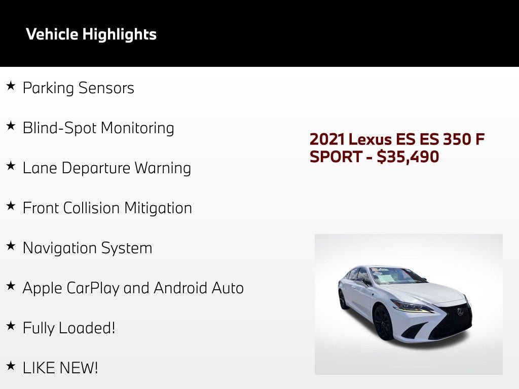 2021 Lexus ES 350 F Sport
