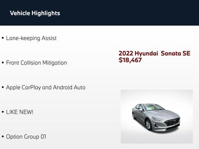 2022 Hyundai Sonata SE