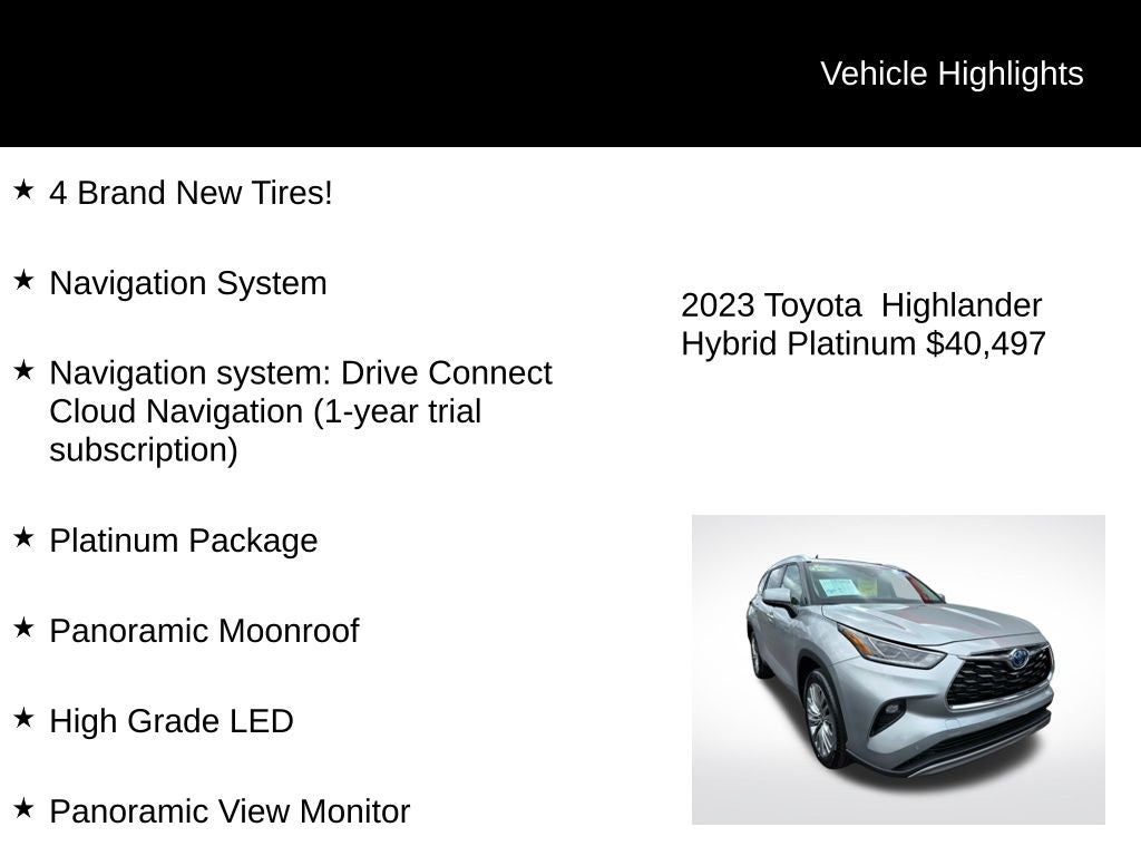 2023 Toyota Highlander Hybrid Platinum