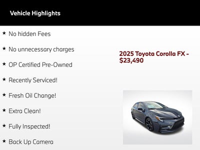 2025 Toyota Corolla FX