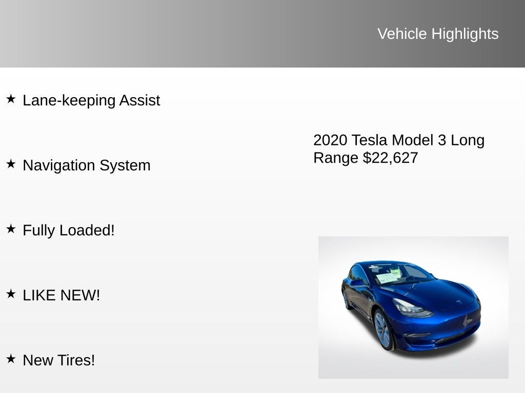 2020 Tesla Model 3 Long Range