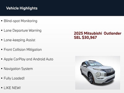 2025 Mitsubishi Outlander SEL