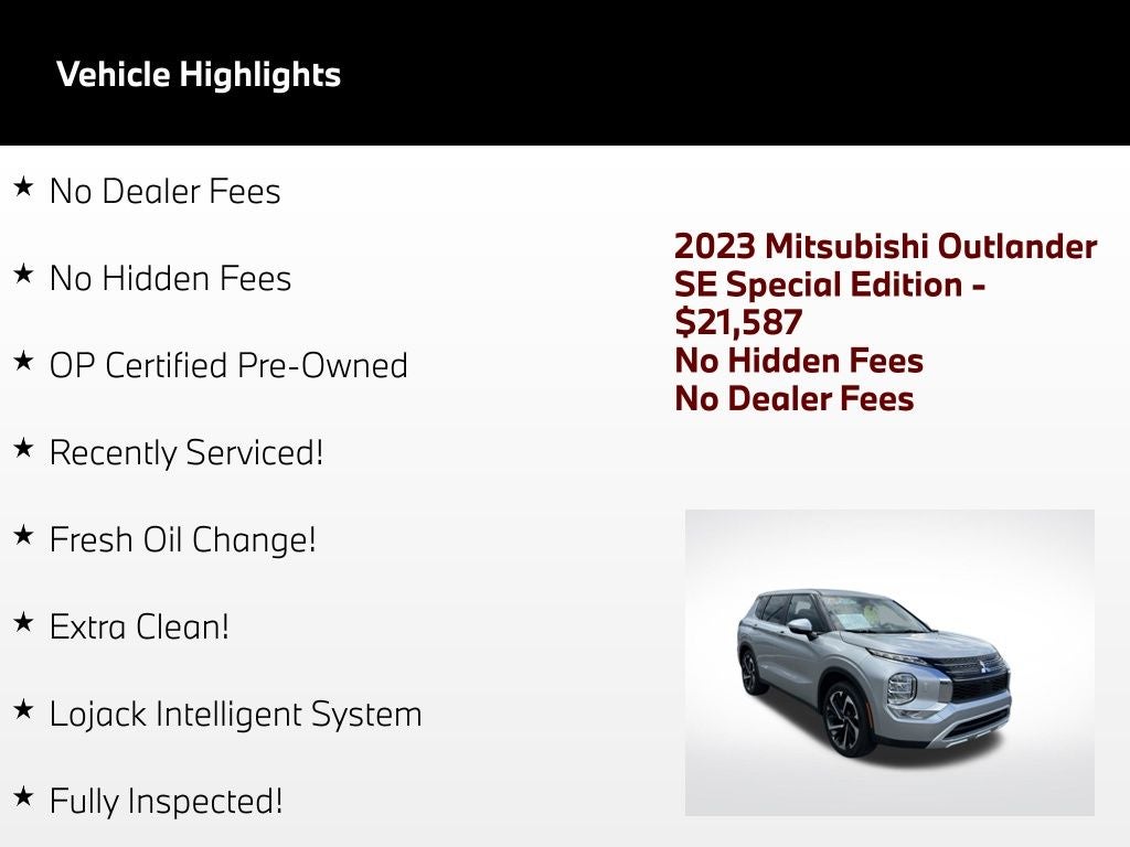 2023 Mitsubishi Outlander SE Special Edition