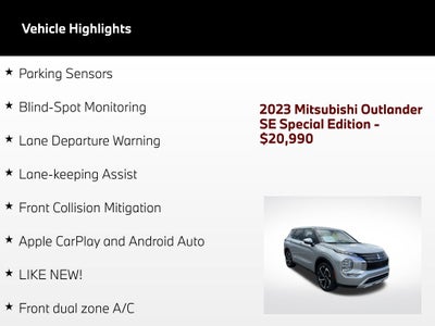 2023 Mitsubishi Outlander SE Special Edition
