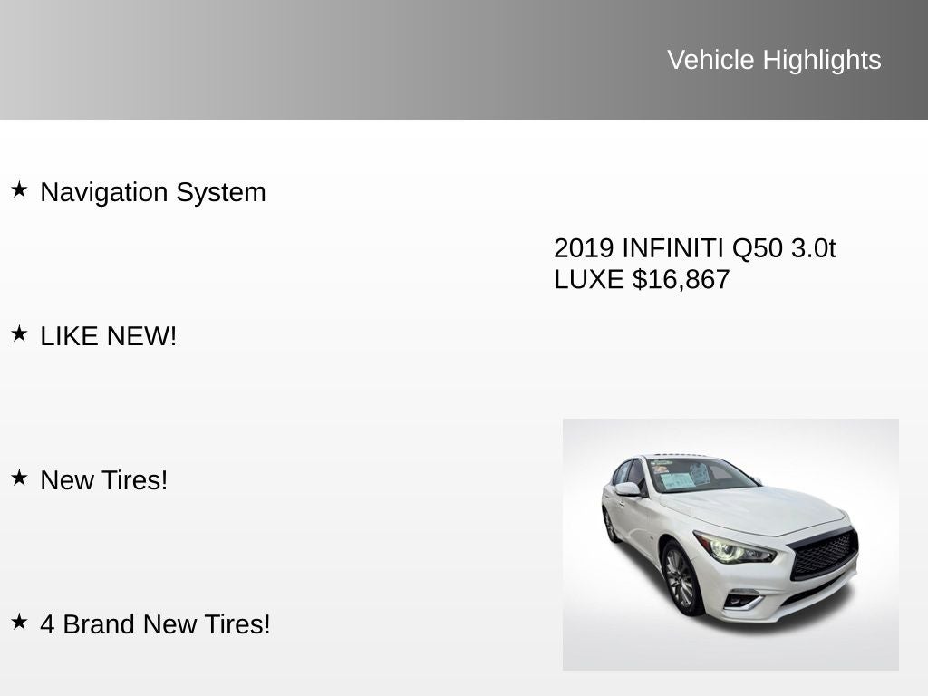 2019 INFINITI Q50 3.0t LUXE