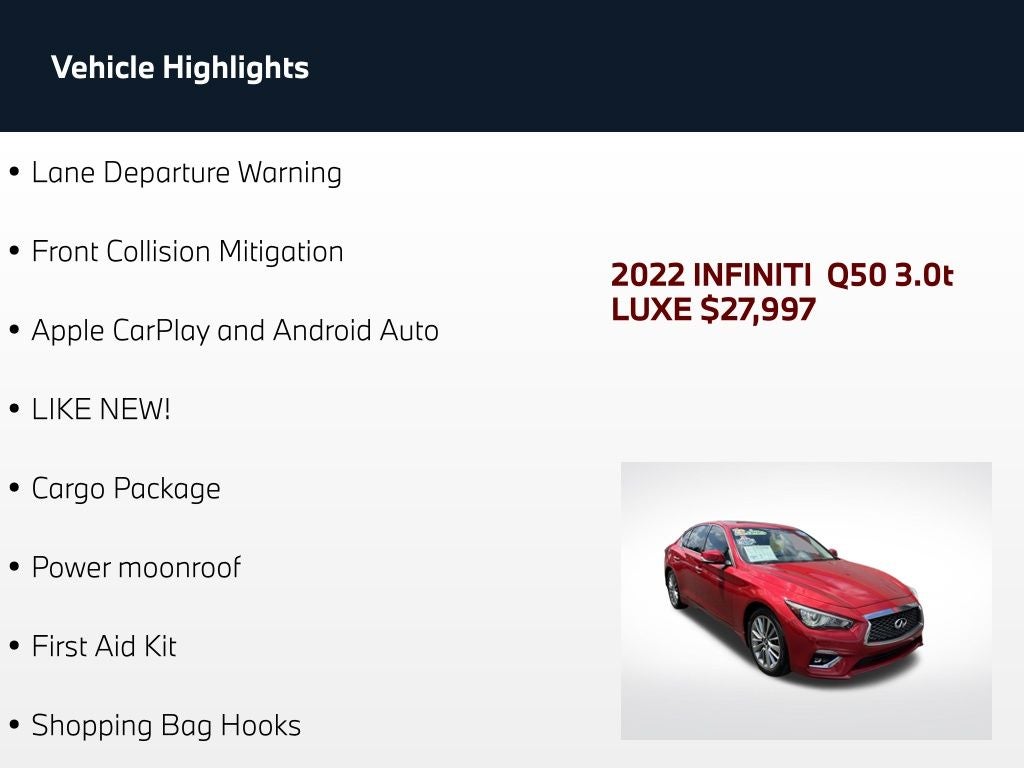 2022 INFINITI Q50 LUXE