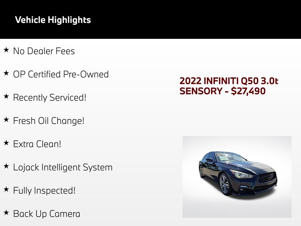 2022 INFINITI Q50 SENSORY