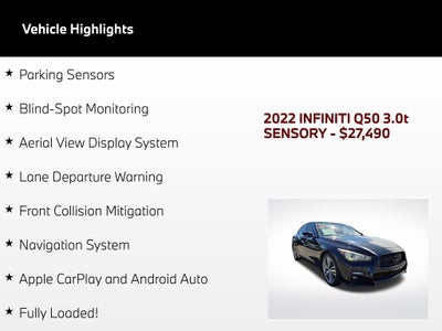 2022 INFINITI Q50 SENSORY