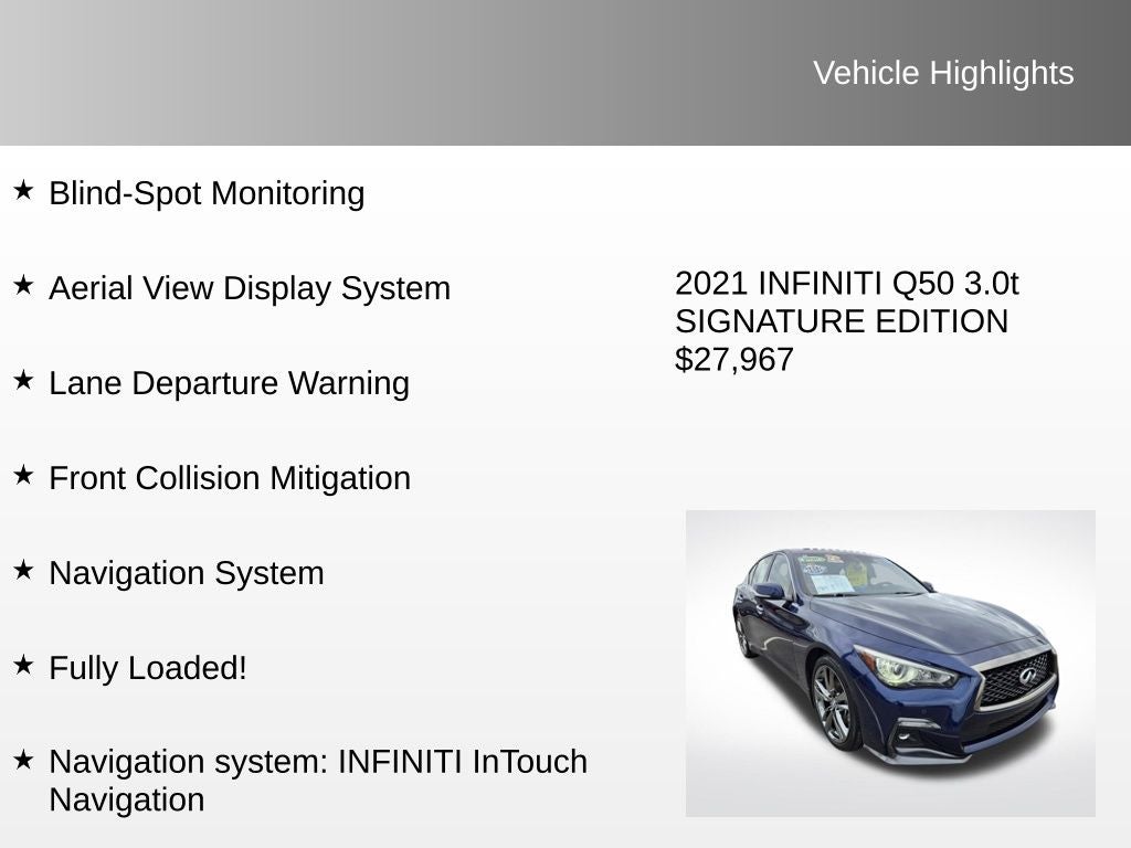 2021 INFINITI Q50 3.0t Signature Edition