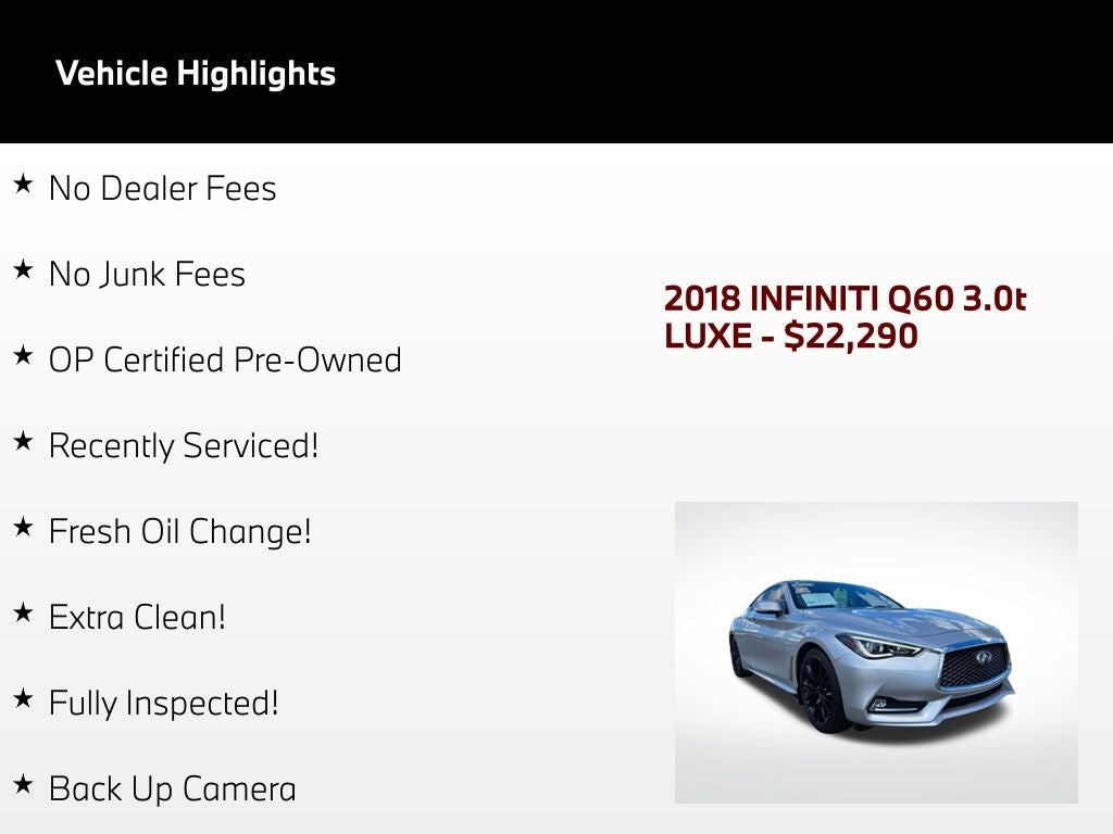 2018 INFINITI Q60 3.0t LUXE