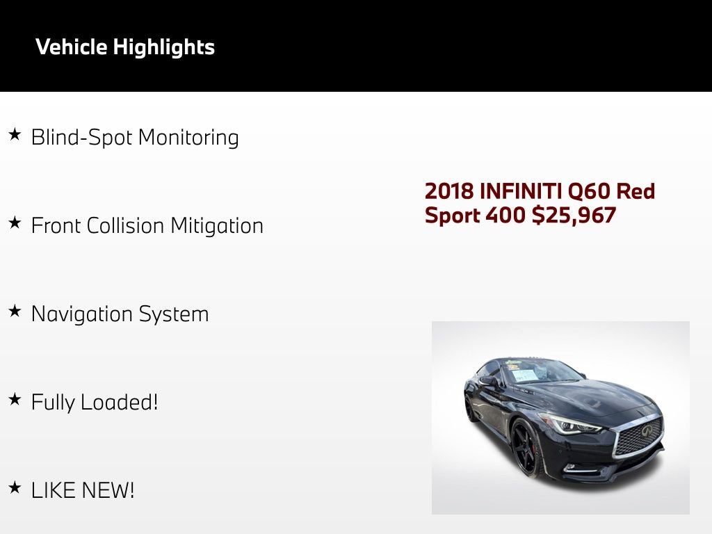 2018 INFINITI Q60 Red Sport 400