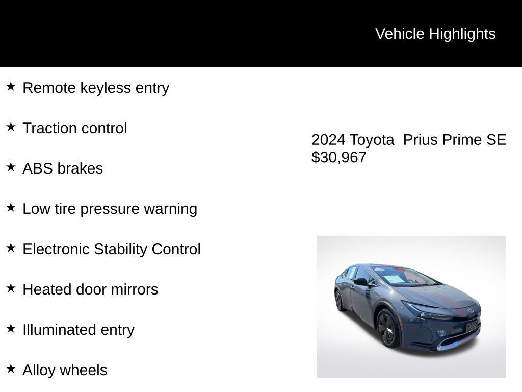 2024 Toyota Prius Prime SE