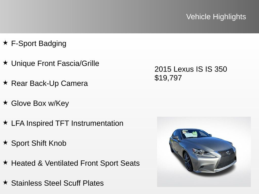 2015 Lexus IS 350 F-Sport
