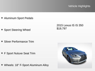 2015 Lexus IS 350 F-Sport