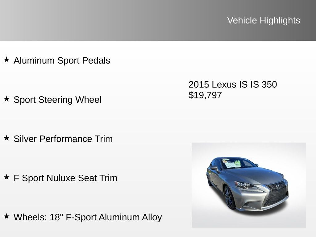 2015 Lexus IS 350 F-Sport