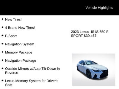 2023 Lexus IS 350 F SPORT